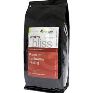 Worm Bliss - Pure Organic Earthworm Castings - All Natural Plant Fertilizer and Soil Enhancer - Potting Mix for Plants, Vegetables, Flowers, and Indoor and Outdoor Gardens (8 Quart)