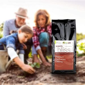 Worm Bliss - Pure Organic Earthworm Castings - All Natural Plant Fertilizer and Soil Enhancer - Potting Mix for Plants, Vegetables, Flowers, and Indoor and Outdoor Gardens (8 Quart)