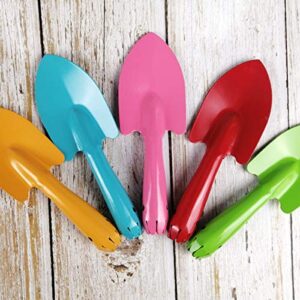 Mini Colorful Trowel Metal Garden Hand Shovels, 5 pcs Garden Tools for Kids Teens Adults Soil Planting Sand Box