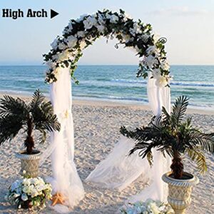 Metal Arch Arbor Garden Arch for Various Climbing Plants Pergola Archway Wedding Arch for Ceremony Bridal Party Backyard Archway Decorations Easy Assemble 2 Sizes Wide Arbor Round Top Black