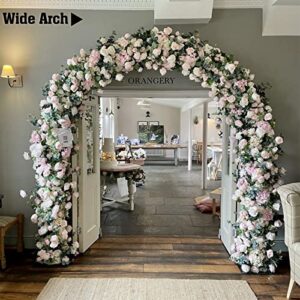 Metal Arch Arbor Garden Arch for Various Climbing Plants Pergola Archway Wedding Arch for Ceremony Bridal Party Backyard Archway Decorations Easy Assemble 2 Sizes Wide Arbor Round Top Black