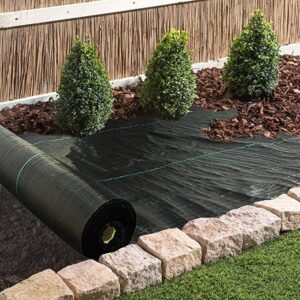 lgjiaojiao 6ftx300ft weed barrier landscape fabric heavy duty, weed block gardening ground cover mat, weed control garden cloth, woven geotextile fabric for underlayment, commercial driveway fabric
