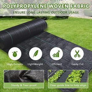 LGJIAOJIAO 6ftx300ft Weed Barrier Landscape Fabric Heavy Duty, Weed Block Gardening Ground Cover Mat, Weed Control Garden Cloth, Woven Geotextile Fabric for Underlayment, Commercial Driveway Fabric
