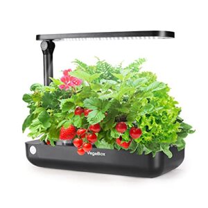 vegebox hydroponics growing system – support indoor grow, herb garden kit indoor, grow smart for plant, built your indoor garden (small-black)