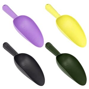 YAIKOAI 4 Pack Plastic Garden Shovel Plant Hand Shovel Trowels Home Gardening Tools for Flower Vegetables Soil Transplanting, Weeding, Moving, Digging Planting, A Style