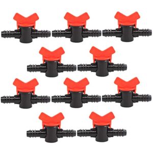 xtremeamazing drip irrigation barbed ball valve 16mm 1/2 inch tubing shut-off gate switch hose connectors for agricultura garden pack of 10