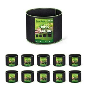 delxo garden grow bags 1 gallon 10 pack plant growing bags small fabric pots for planting, vegetable