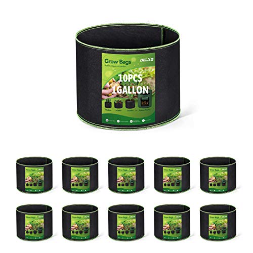 Delxo Garden Grow Bags 1 Gallon 10 Pack Plant Growing Bags Small Fabric Pots for Planting, Vegetable