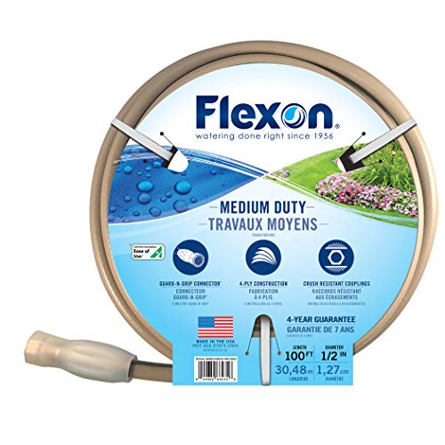 Flexon FAW12100CN Medium Duty Garden Hose, 100ft, Brown