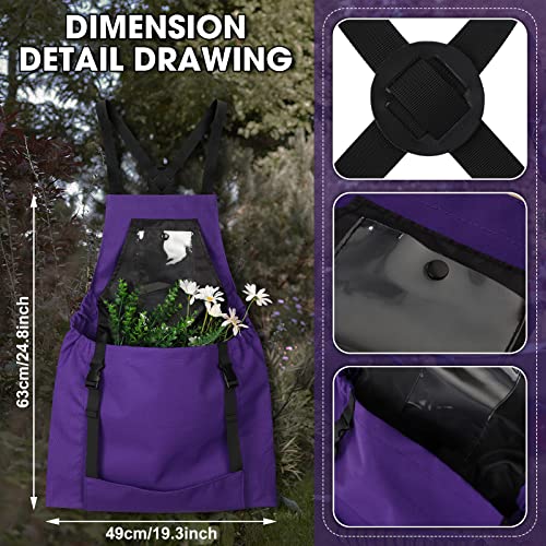 Janmercy 2 Pack Gardening Apron with Pockets Adjustable Garden Apron with Quick Release Pockets for Harvesting Gardening Weeding Waterproof Garden Apron Gardening Gifts for Women Men