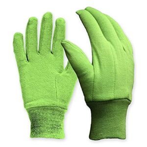 digz cotton jersey garden gloves, green, medium