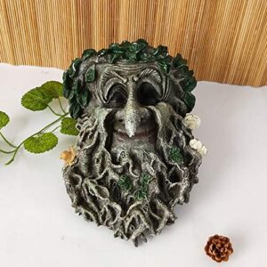 YLSMILE Tree Faces Decor Outdoor Green Man Head Planter Yard Art for Gnomes Garden Decorations Gifts for Gardeners Men