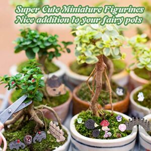 TCJJ 51 Pieces Miniature Fairy Garden Accessories, Fairy Garden Kit, Miniature Figurines Fairy Garden Supplies DIY Micro Landscape Ornaments for Garden Dollhouse Potted Plant Bonsai Terrarium Decor