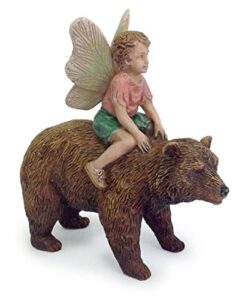bear back fairy boy miniature fairy garden resin figurine