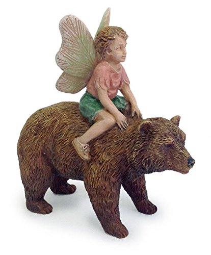 Bear Back Fairy Boy Miniature Fairy Garden Resin Figurine