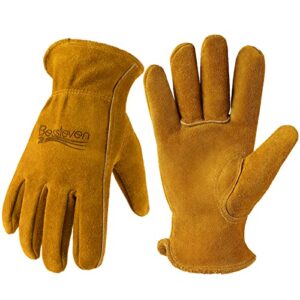 work gloves leather gardening gloves: men garden gloves with mesh lining soft thorn proof heavy duty for ranch lawn farm yard trimming pruning roses home improvement working glove mens gift x large