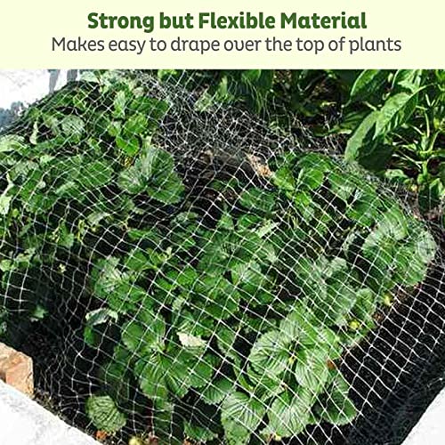 Soligt Bird Netting for Garden 13FT X 46FT Extra Wide Garden Netting with 100 Ties for Vegetable Raised Bed, Fruit Trees & Other Plants, Anti Bird Squirrel Deer Reusable Protection Net