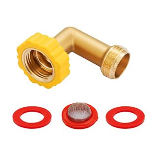 minimprover lead-free brass 90 degree hose saver hose elbow fitting quick swivel connect adapter thread size 3/4″ connectors