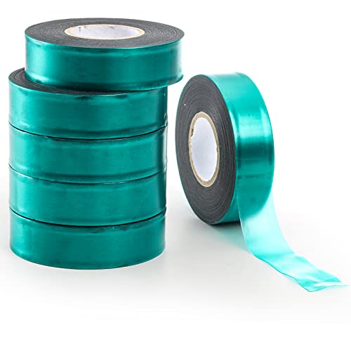 Coloch 6 Rolls Stretch Tie Tape, 150 Feet x 1" W Green Garden Tape, Thick Vinyl Stake Plant Ribbon for Branches, Climbing Planters, Flowers, Patio, Greenhouse
