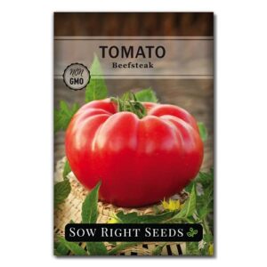 sow right seeds – beefsteak tomato seed for planting – non-gmo heirloom packet with instructions to plant a home vegetable garden – great gardening gift (1)