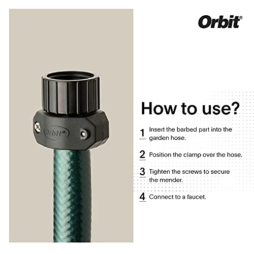 Orbit ⅝-Inch Female Plastic Universal Mender - High-Quality Garden Hose Connector & Hose Repair