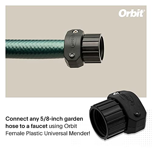 Orbit ⅝-Inch Female Plastic Universal Mender - High-Quality Garden Hose Connector & Hose Repair