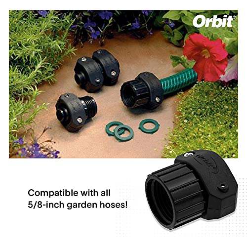 Orbit ⅝-Inch Female Plastic Universal Mender - High-Quality Garden Hose Connector & Hose Repair