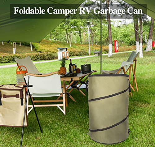 Collapsible Lawn and Leaf Bag Pop-Up Trash Can/Recycle Bin Leaf Waste Bag Outdoor Leaf Bin, 30 Gallon Collapsible Garden Bag for Lawn Yard Garden Camping with Handle(2 Pack)