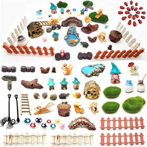 hyg miniature fairy garden accessories, figurines, landscape set selected fairy garden / mini figurines kits, potted horticulture ornaments garden decoration