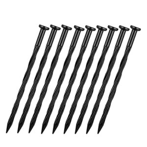 wowcase 8″ inch plastic edging nails, 25 pcs spiral polymer materials landscape edging anchoring spikes, anchoring stake nails for paver edging, weed barrier, artificial turf etc. (8 inch – 25 pcs)