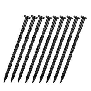 WOWCASE 8" Inch Plastic Edging Nails, 25 Pcs Spiral Polymer Materials Landscape Edging Anchoring Spikes, Anchoring Stake Nails for Paver Edging, Weed Barrier, Artificial Turf Etc. (8 Inch - 25 Pcs)