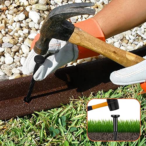 WOWCASE 8" Inch Plastic Edging Nails, 25 Pcs Spiral Polymer Materials Landscape Edging Anchoring Spikes, Anchoring Stake Nails for Paver Edging, Weed Barrier, Artificial Turf Etc. (8 Inch - 25 Pcs)