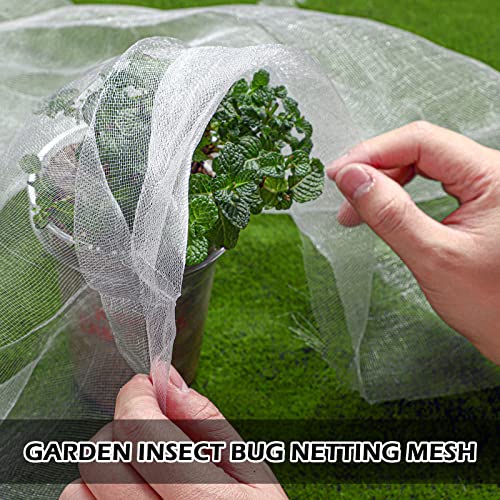 Mosquito Netting Ultra Fine Garden Netting Large Plant Covers Bird Netting White Bug Net PE Mesh Netting for Protecting Vegetable Fruits Flowers Tree Frost Animals (20 x 25 Ft)