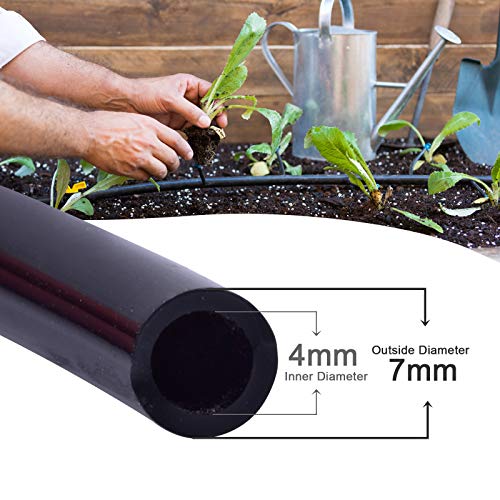 MIXC 200ft 1/4 inch Blank Distribution Tubing Drip Irrigation Hose Garden Watering Tube Line