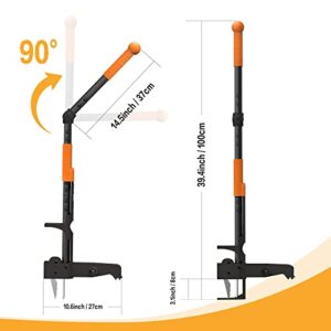 EEIEER Weed Puller Adjustable, 40’’ Stand-up Manual Weeders with 4 Claws, Efficient Weeding Tool for Lawn Yard Garden Patio