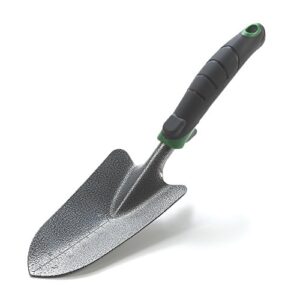 edward tools garden trowel – heavy duty carbon steel garden hand shovel with ergonomic grip – stronger than stainless steel – depth marker measurements for more consistent planting