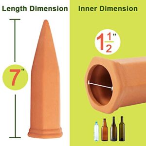 vensovo 10pcs Terracotta Watering Spikes - Automatic Self Watering Stakes, Plant Watering Devices for Wine Bottles Recycled Bottles, Clay Plant Garden Waterers for Vacations
