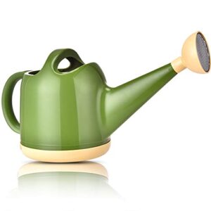 nobondo watering can 1 gallon with sprinkler head, plant watering can long stem spout for house indoor plant outdoor flower decorative modern garden pot (4l, green)