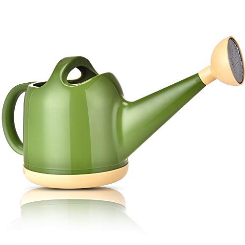 NOBONDO Watering Can 1 Gallon with Sprinkler Head, Plant Watering Can Long Stem Spout for House Indoor Plant Outdoor Flower Decorative Modern Garden Pot (4L, Green)