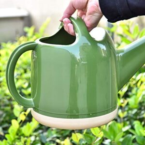 NOBONDO Watering Can 1 Gallon with Sprinkler Head, Plant Watering Can Long Stem Spout for House Indoor Plant Outdoor Flower Decorative Modern Garden Pot (4L, Green)