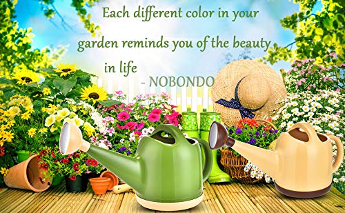 NOBONDO Watering Can 1 Gallon with Sprinkler Head, Plant Watering Can Long Stem Spout for House Indoor Plant Outdoor Flower Decorative Modern Garden Pot (4L, Green)