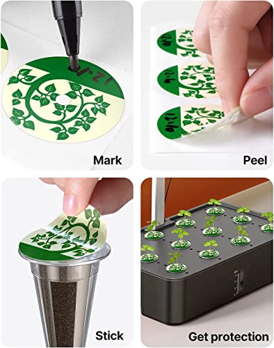 iDOO Hydroponics Garden Kit with 50pcs Plant Labels, 102pcs Seed Pot Stickers, 6pcs Cactus Covers