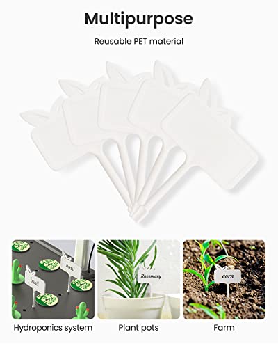 iDOO Hydroponics Garden Kit with 50pcs Plant Labels, 102pcs Seed Pot Stickers, 6pcs Cactus Covers