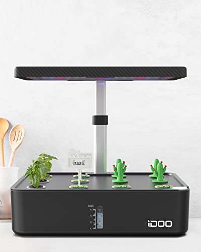 iDOO Hydroponics Garden Kit with 50pcs Plant Labels, 102pcs Seed Pot Stickers, 6pcs Cactus Covers