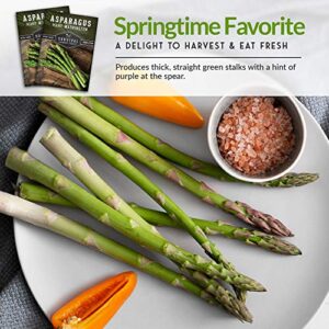 Survival Garden Seeds - Mary Washington Asparagus Seed for Planting - Packet with Instructions to Plant and Grow Long Lasting Perennials in Your Home Vegetable Garden - Non-GMO Heirloom Variety