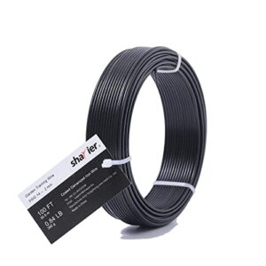 shayier black plastic coated garden training wire plant twist tie (2 mm, black)