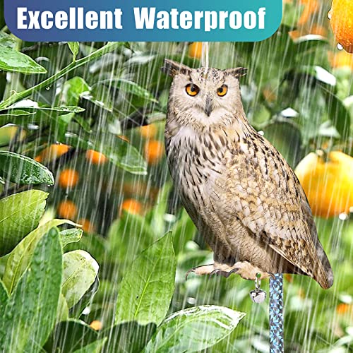 kungfu Mall Owl to Keep Birds Away, 3 Pack Bird Scare Owl Fake Owl, Reflective Hanging Bird Decoration, Effective Bird Control Device to Keep Birds Pigeon Woodpecker Away from Patio Garden