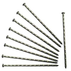maombo camping stakes tent pegs 9 pack 8″ galvanized non-rust metal edging spike, garden spiral landscape piles / anchors for paver edging, turf nail, house construction, carpentry nail, tent stakes