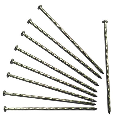 MAOMBO Camping Stakes Tent Pegs 9 Pack 8" Galvanized Non-Rust Metal Edging Spike, Garden Spiral Landscape Piles / Anchors for Paver Edging, Turf Nail, House Construction, Carpentry Nail, Tent Stakes