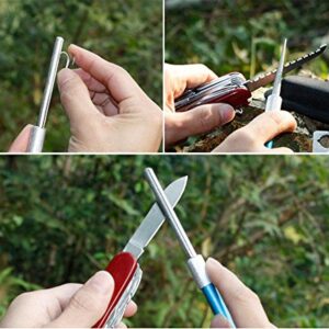 CIELCERA 12" Hori Hori Garden Knife (Right Serrated Blade) with Free Diamond Sharpening Rod, Ideal Gardening Digging Landscaping Weeding Tool, with Thick Sheath and a Fine Gift Box